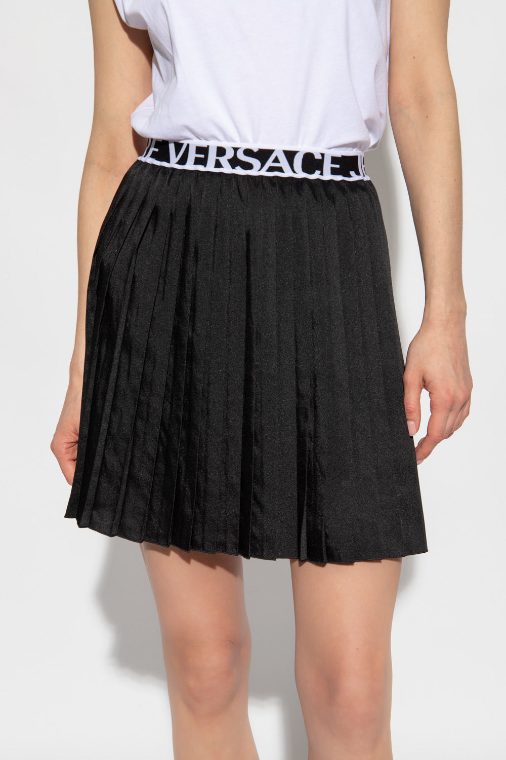 IetpShops Italy - Iris Dress Kids - Black Pleated skirt Versace